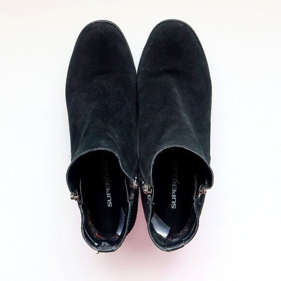 Blondo Waterproof Black Suede Leather Block Heel Ankle Boots Booties Size 10 - Picture 5 of 16